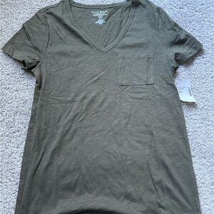 Old Navy Olive Green V-Neck Short Sleeve Tee